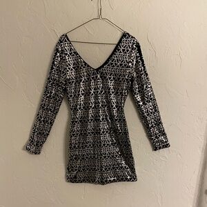 Elegant Black and Silver Dress